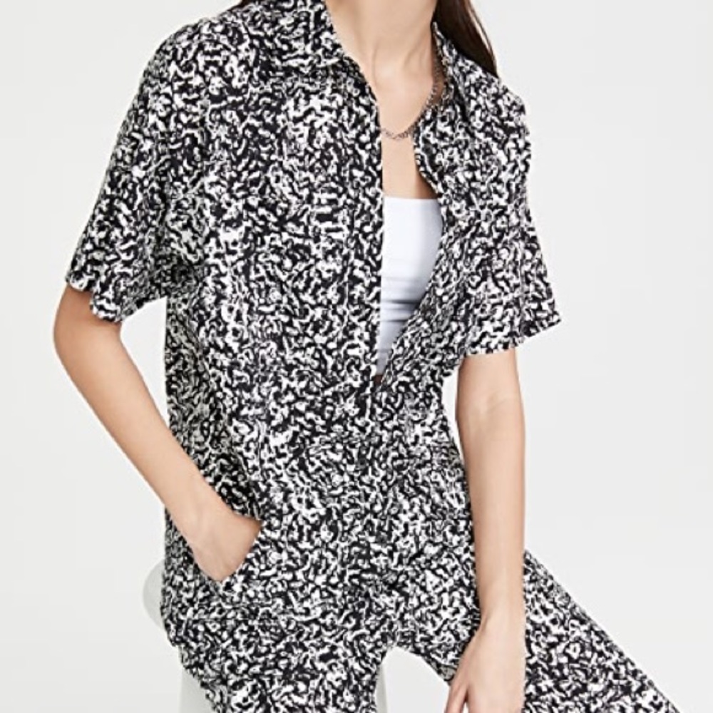 Revolve Pistola Sabine Slouchy Field Suit Jumpsuit Black White Cotton Size M